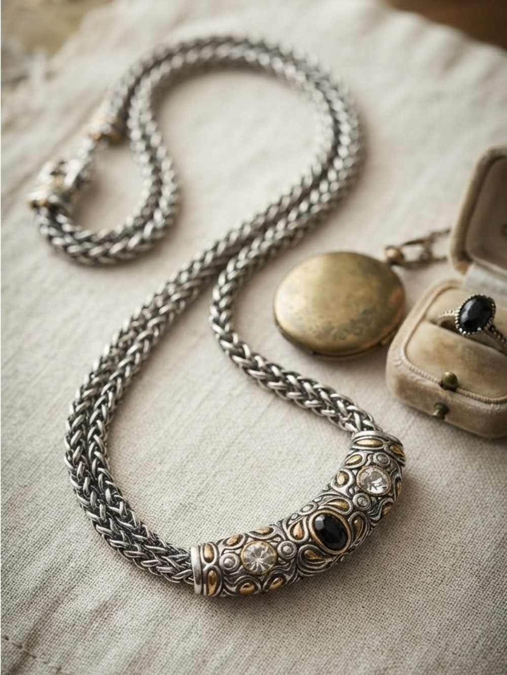 Brighton Style Multi-Strand Choker Necklace